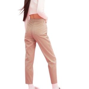 H&M Mom jeans, beige, size 6, high waist, zip fly with button, NWT $30